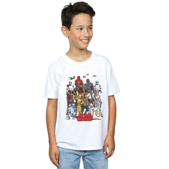 Star Wars Boys The Rise Of Skywalker Character Collage T-Shirt / White - Picture 2 of 3